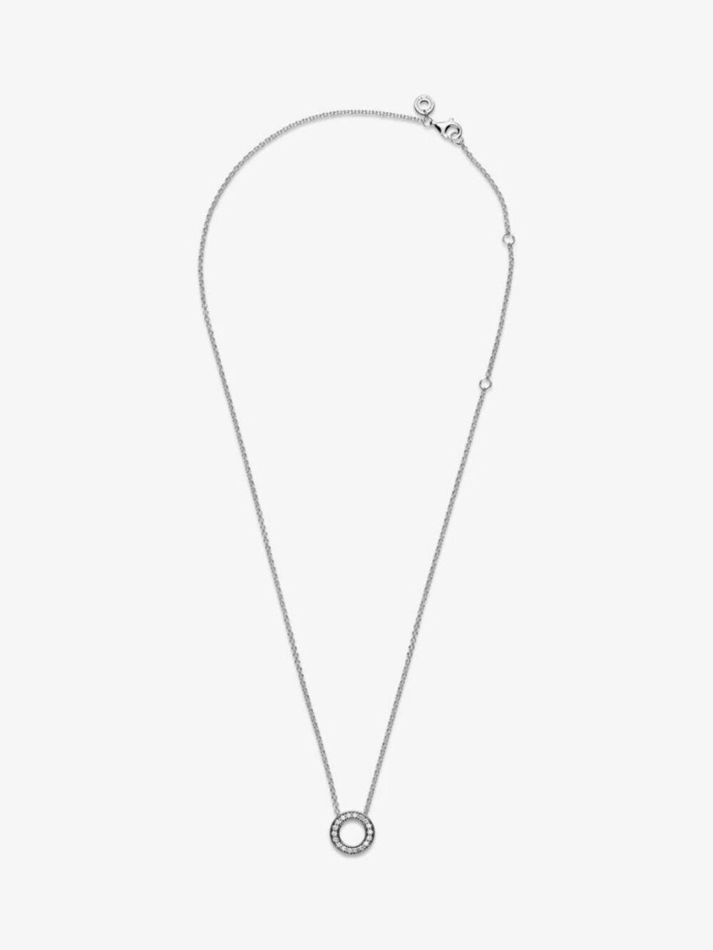 *BRAND NEW* Pandora Signature Logo CZ Pavé Circle Collier Necklace 397436CZ